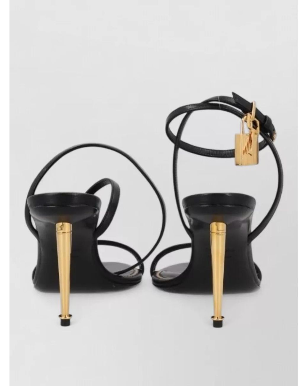 Tom Ford Black Leather Padlock Ankle-Strap Pumps