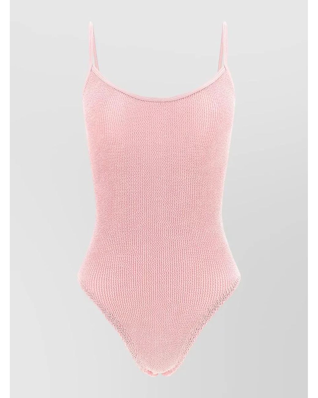 Hunza G Pink Textured One-Piece Swimsuit