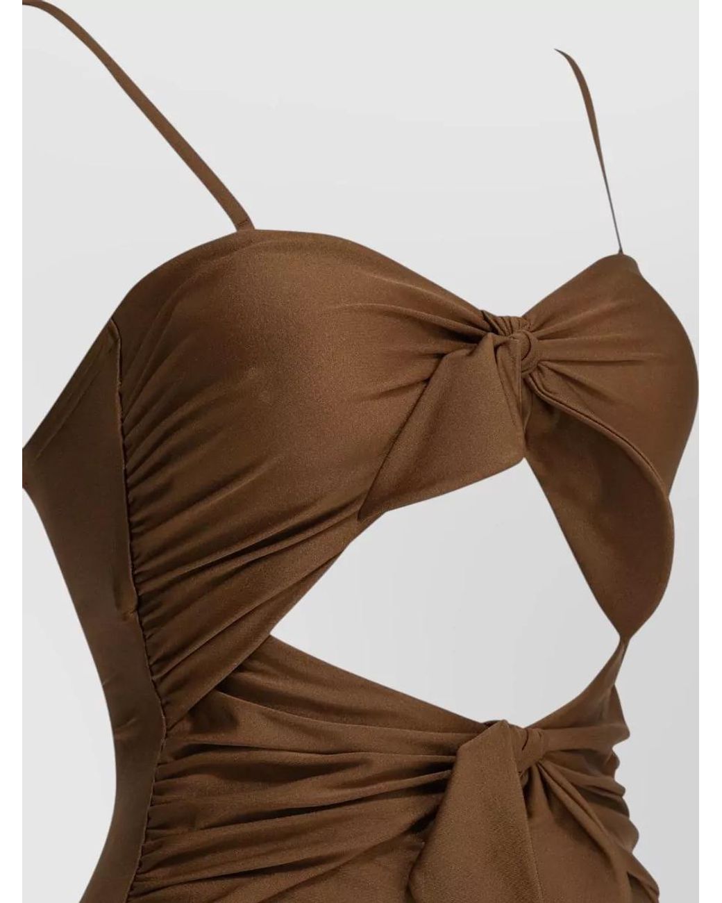 Zimmermann Brown Cutout One-Piece Swimsuit