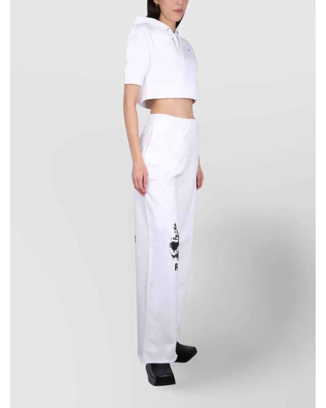 Raf Simons White Cotton Hooded Sweatshirt