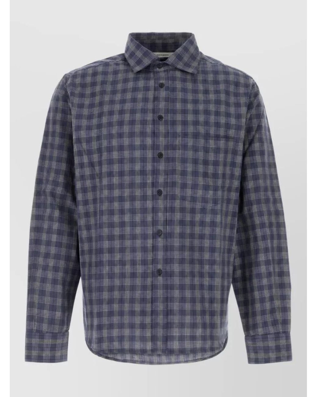 GIMAGUAS Blue Embroidered Cotton Shirt for men