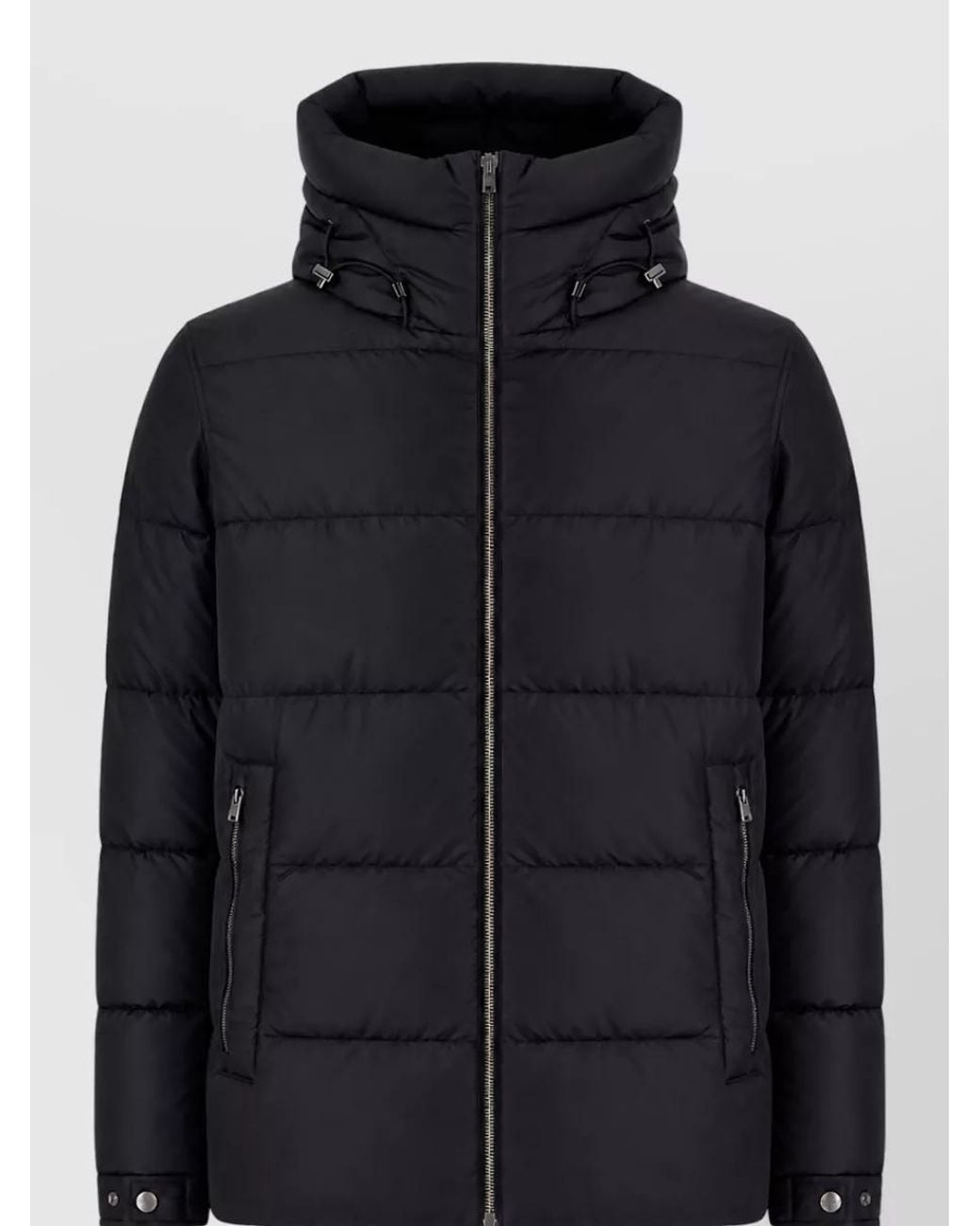 Herno Black Quilted Hooded Puffer Jacket for men