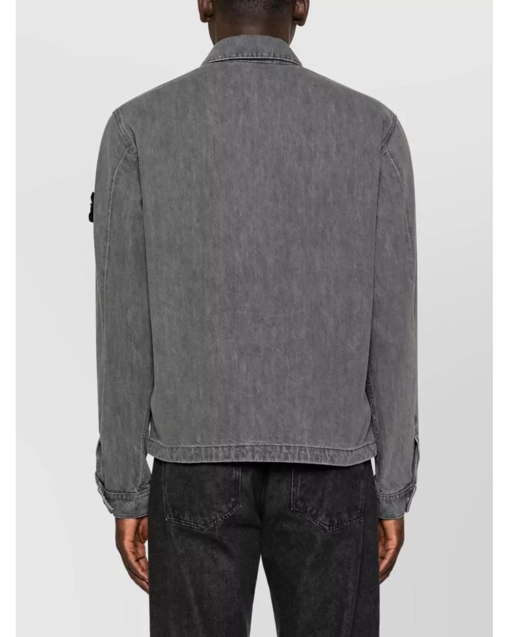 Stone Island Gray Denim Jacket for men