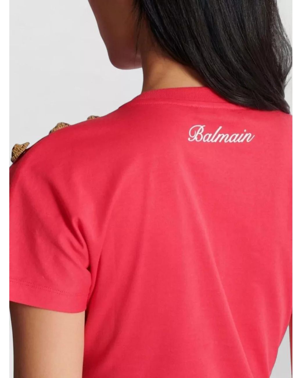 Balmain Pink Cotton Short-Sleeve T-Shirt