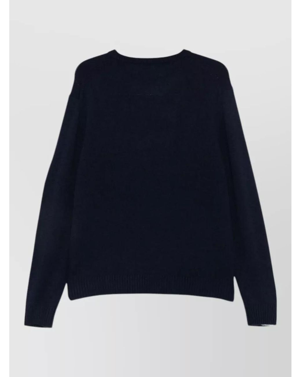 Aspesi Blue Cashmere Crewneck Sweater for men