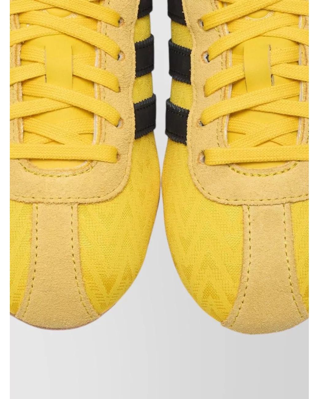 Adidas Yellow Leather Lace-Up Sneakers