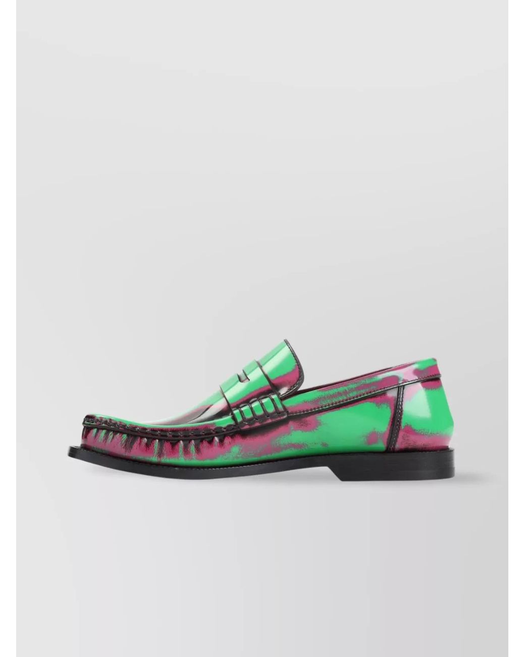 Loewe Green Leather Loafers