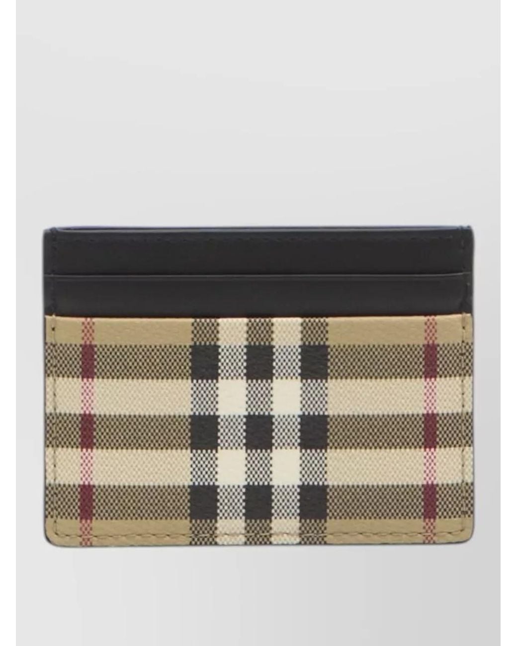 Burberry Black Check Card Holder for men