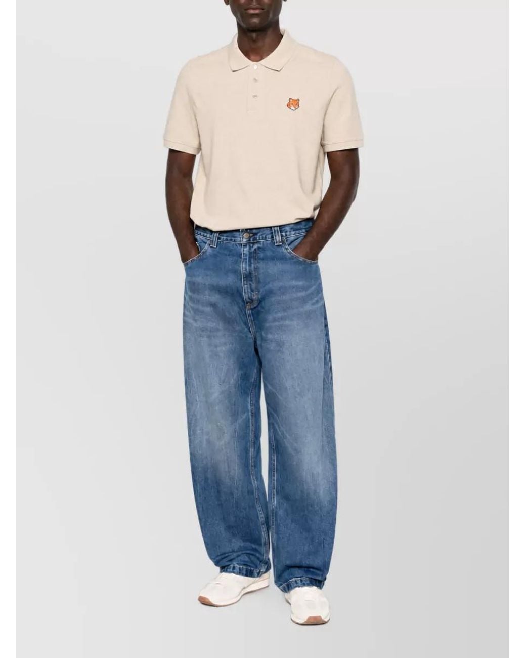 Maison Kitsuné Natural Cotton Polo Shirt for men
