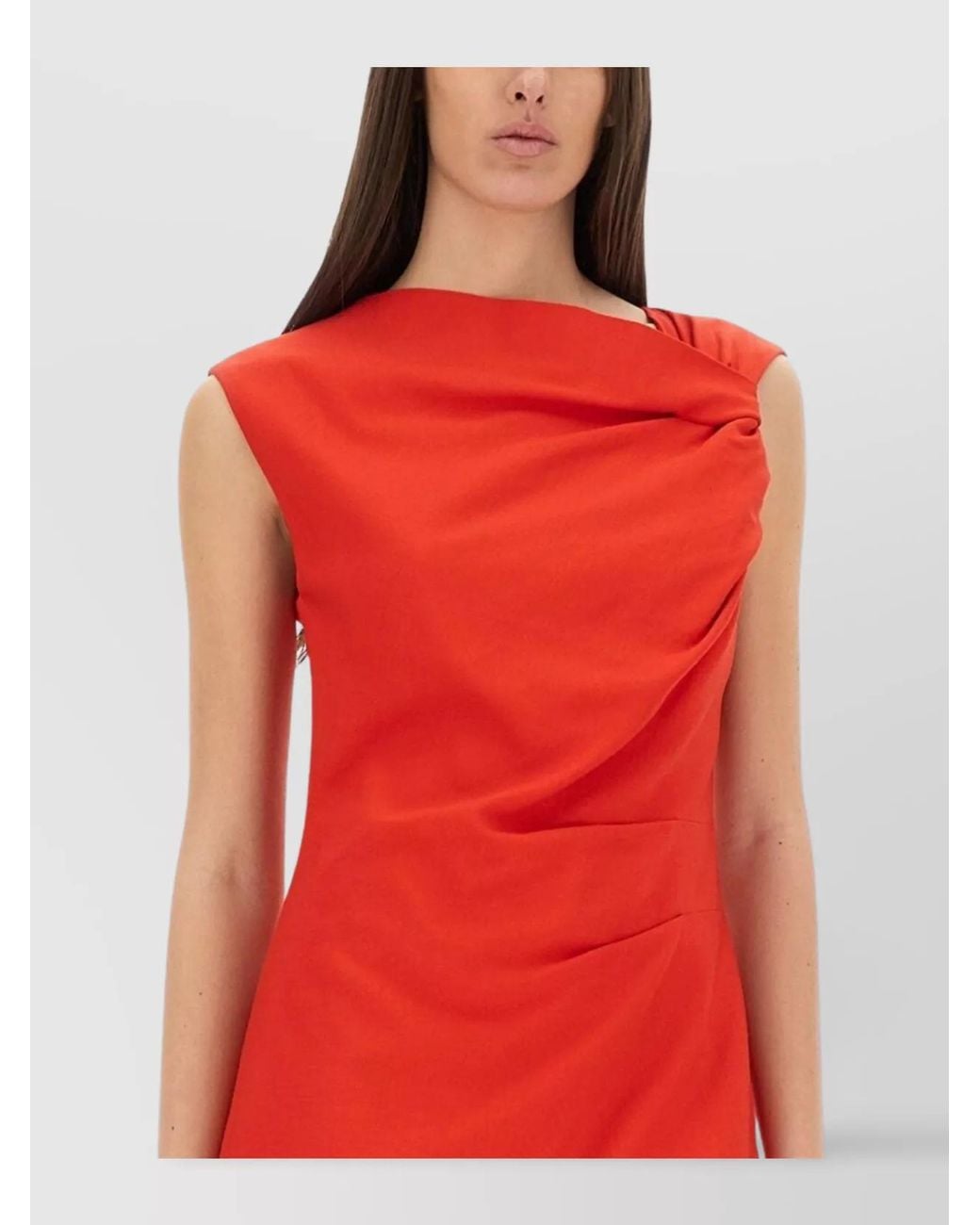 MSGM Red Draped Mini Dress