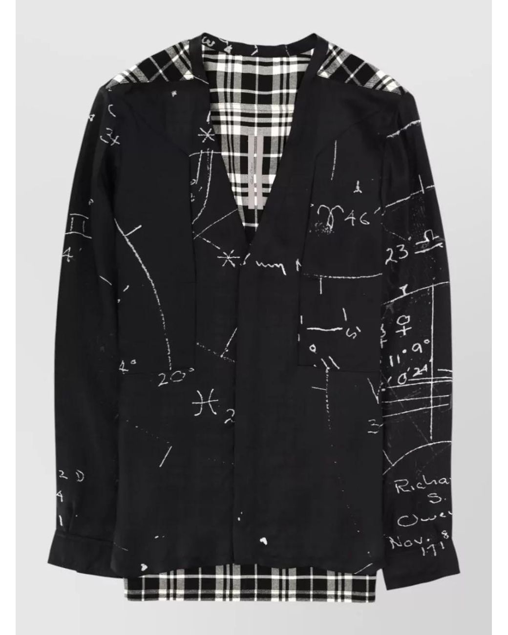 Rick Owens Black Printed Long-Sleeve Shirt for men