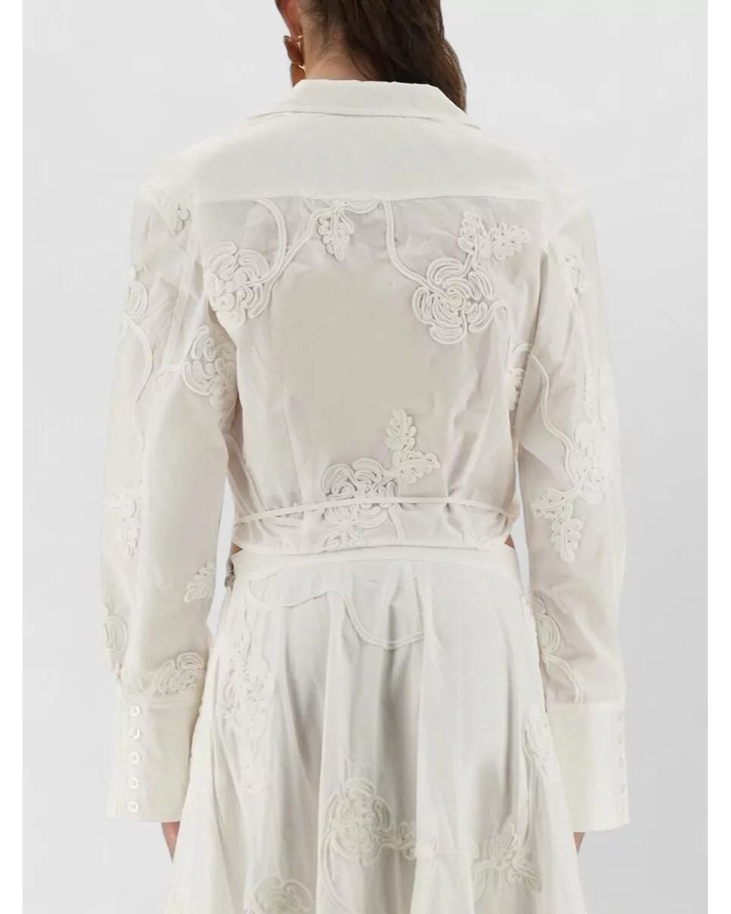 ROTATE BIRGER CHRISTENSEN White Organic Cotton Wrap Shirt Top
