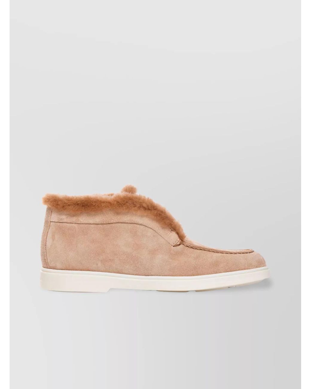 Santoni Pink Suede Leather Loafers