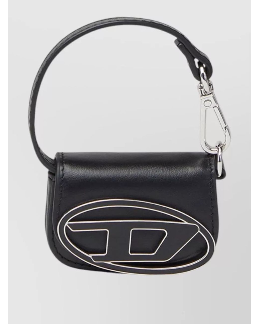 DIESEL Black Leather Micro Charm Cardholder