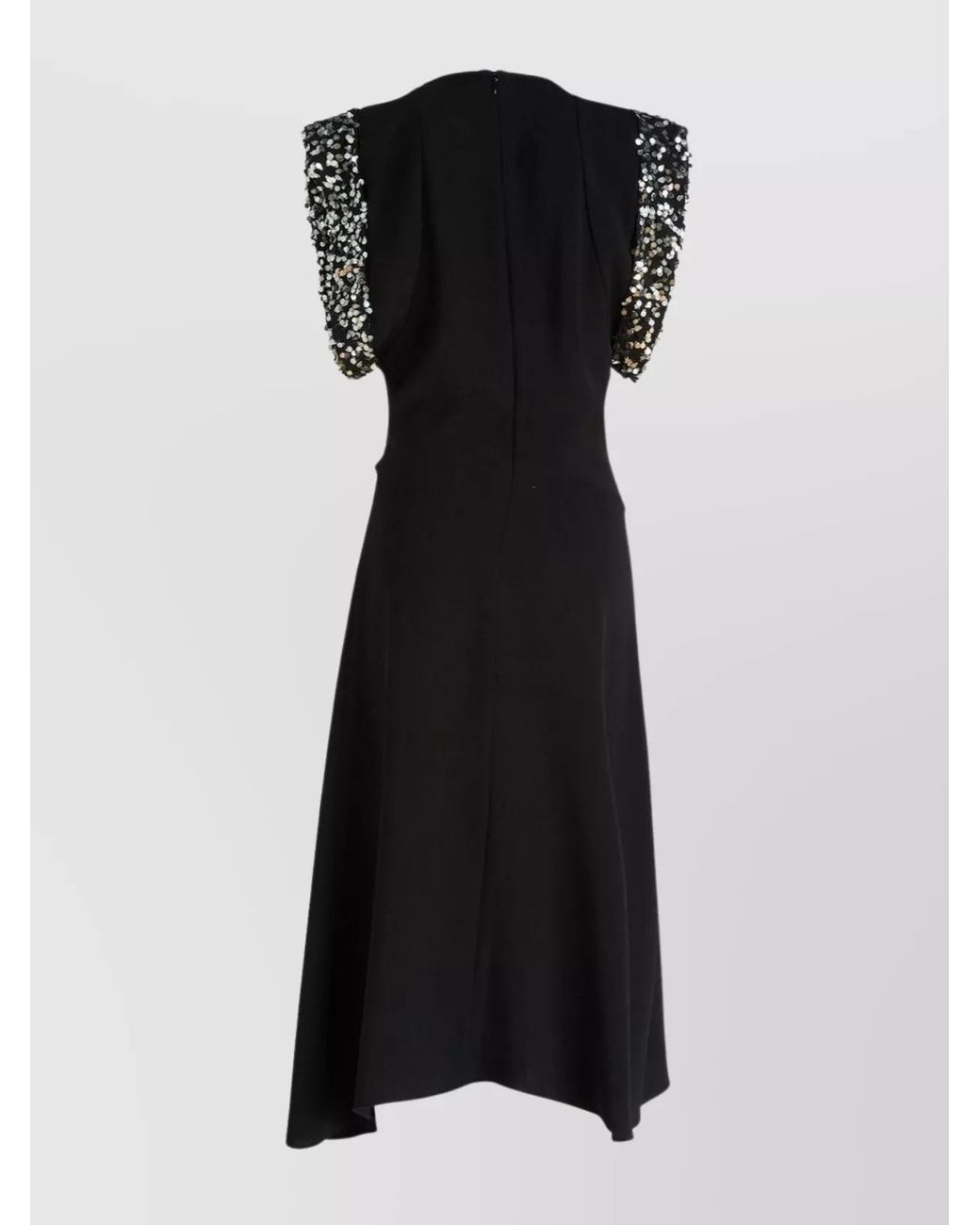 Isabel Marant Black Sequin-Embellished Asymmetric Midi Dress