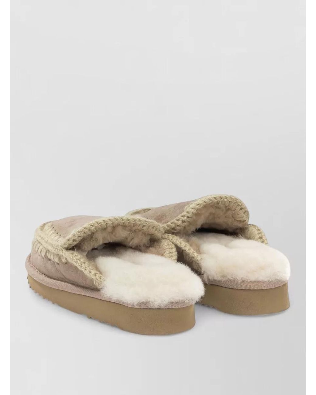Mou Natural Shearling Slippers