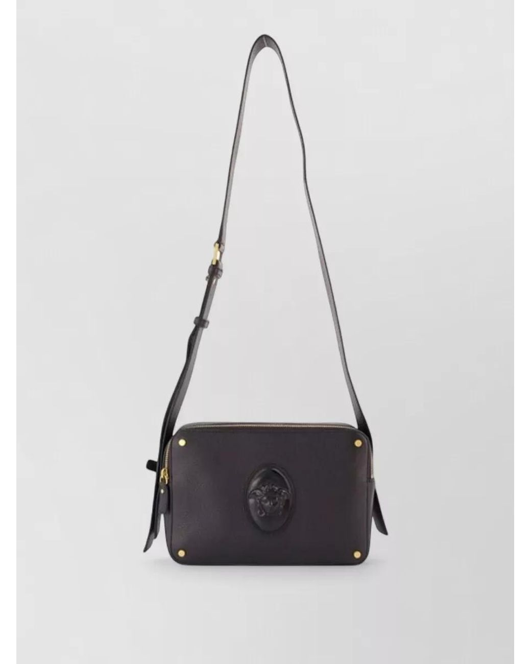Versace White Camera Leather Crossbody Bag