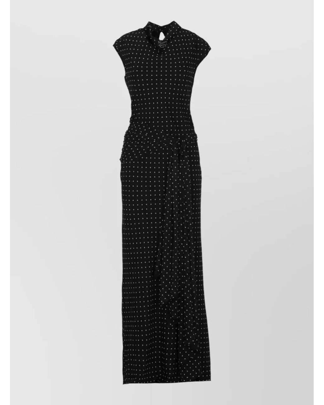 ROTATE BIRGER CHRISTENSEN Black Floral-Print Sleeveless High-Neck Maxi Dress