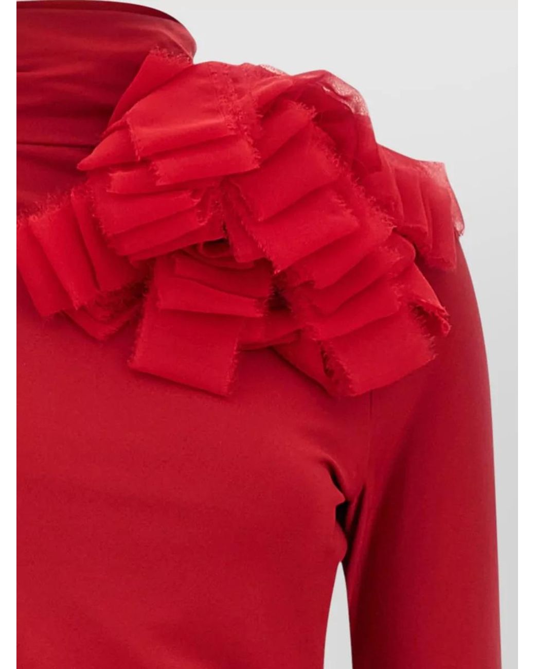 Magda Butrym Red Silk-Blend Draped Open-Back High-Neck Maxi Dress