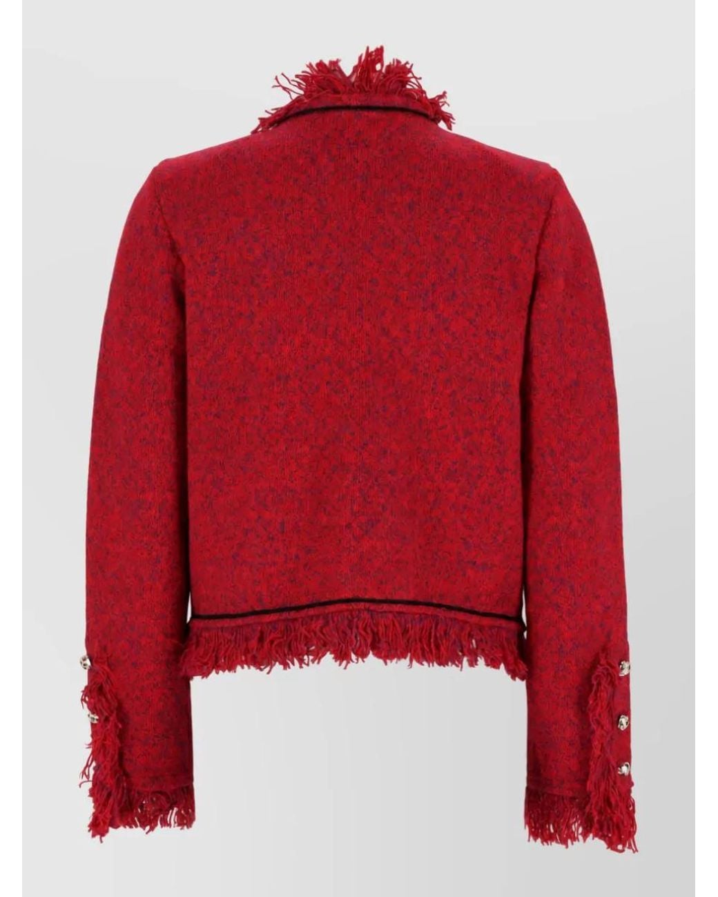Self-Portrait Red Two-Tone Single-Breasted Blazer