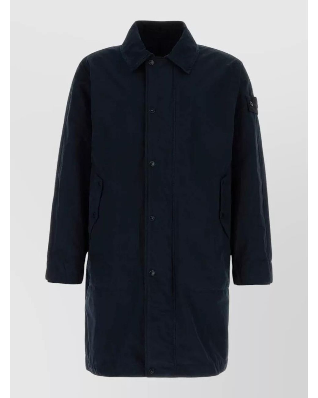 Stone Island Blue Polyester Blend Trench Coat for men