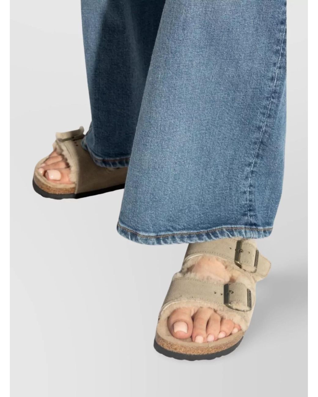 Birkenstock Multicolor Suede Shearling Sandals for men