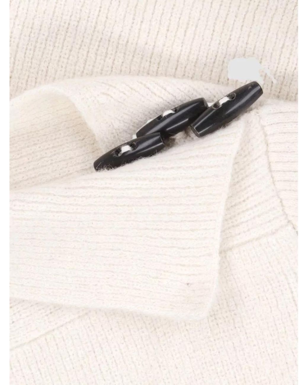Isabel Marant White Alpaca Ribbed Asymmetric Turtleneck Jumper