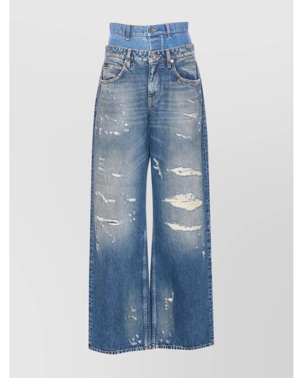 Dolce & Gabbana Blue Denim High-Rise Wide-Leg Jeans