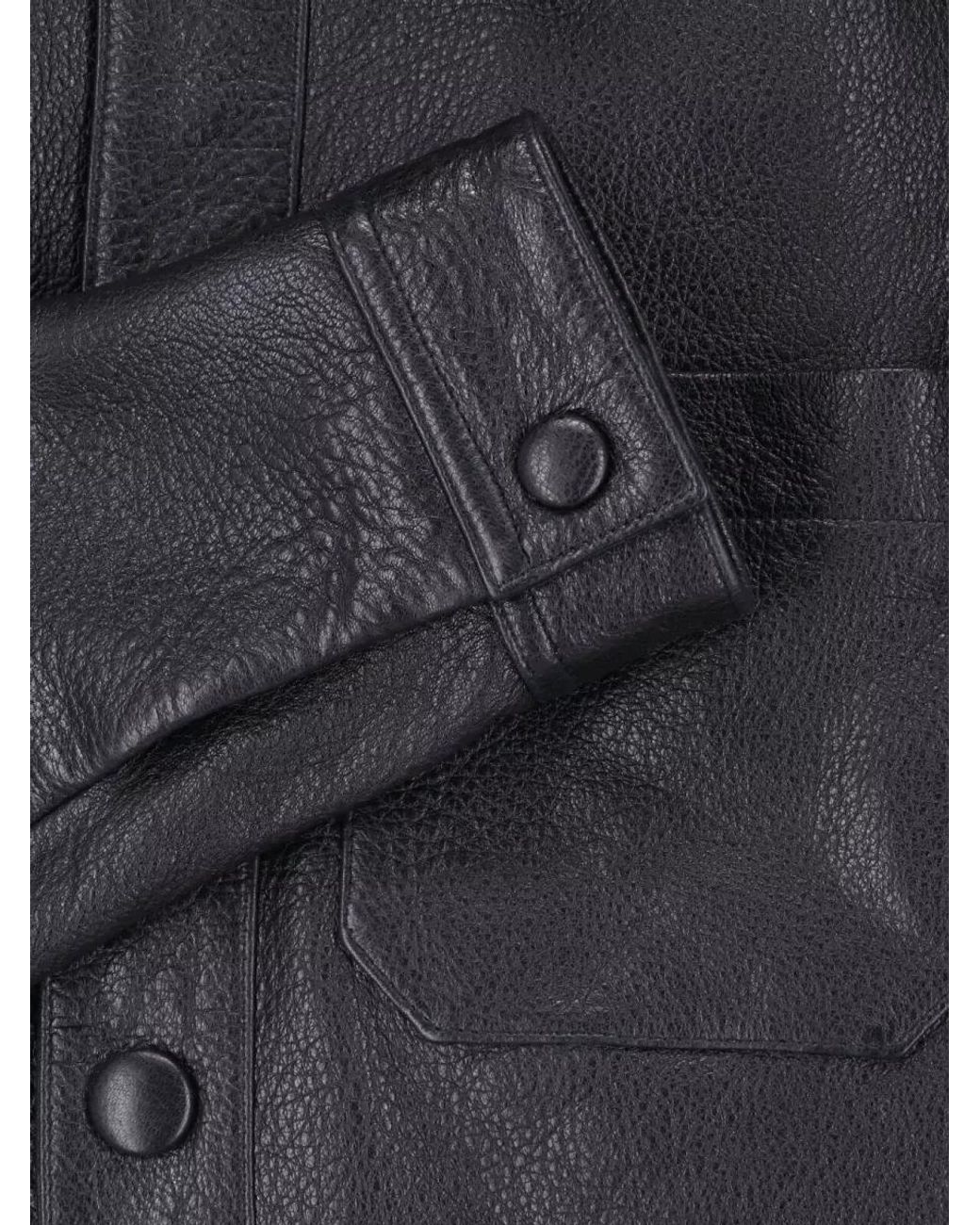 FRAME Black Leather Coat