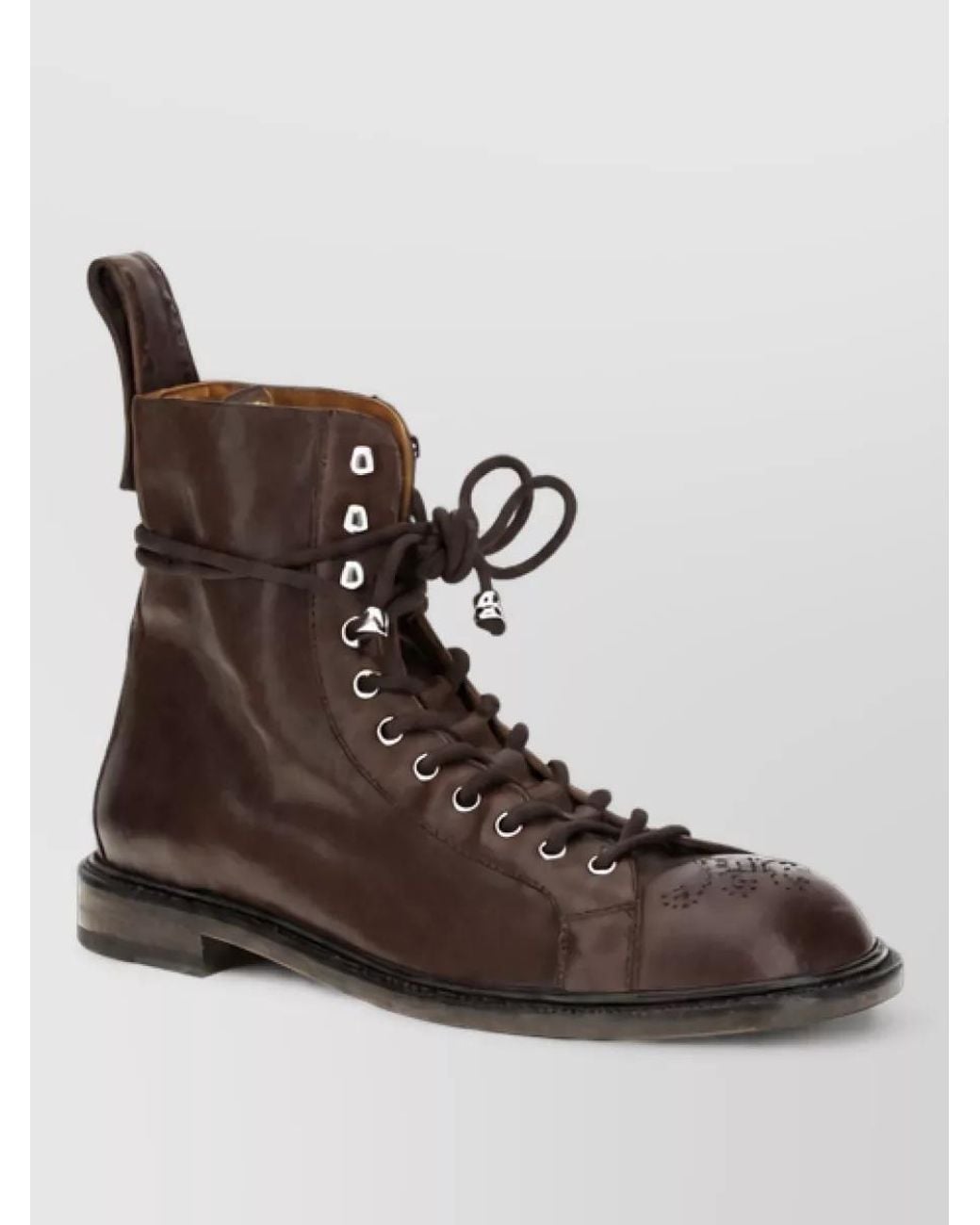 Versace Brown Suede Leather Lace-Up Derby Shoes for men
