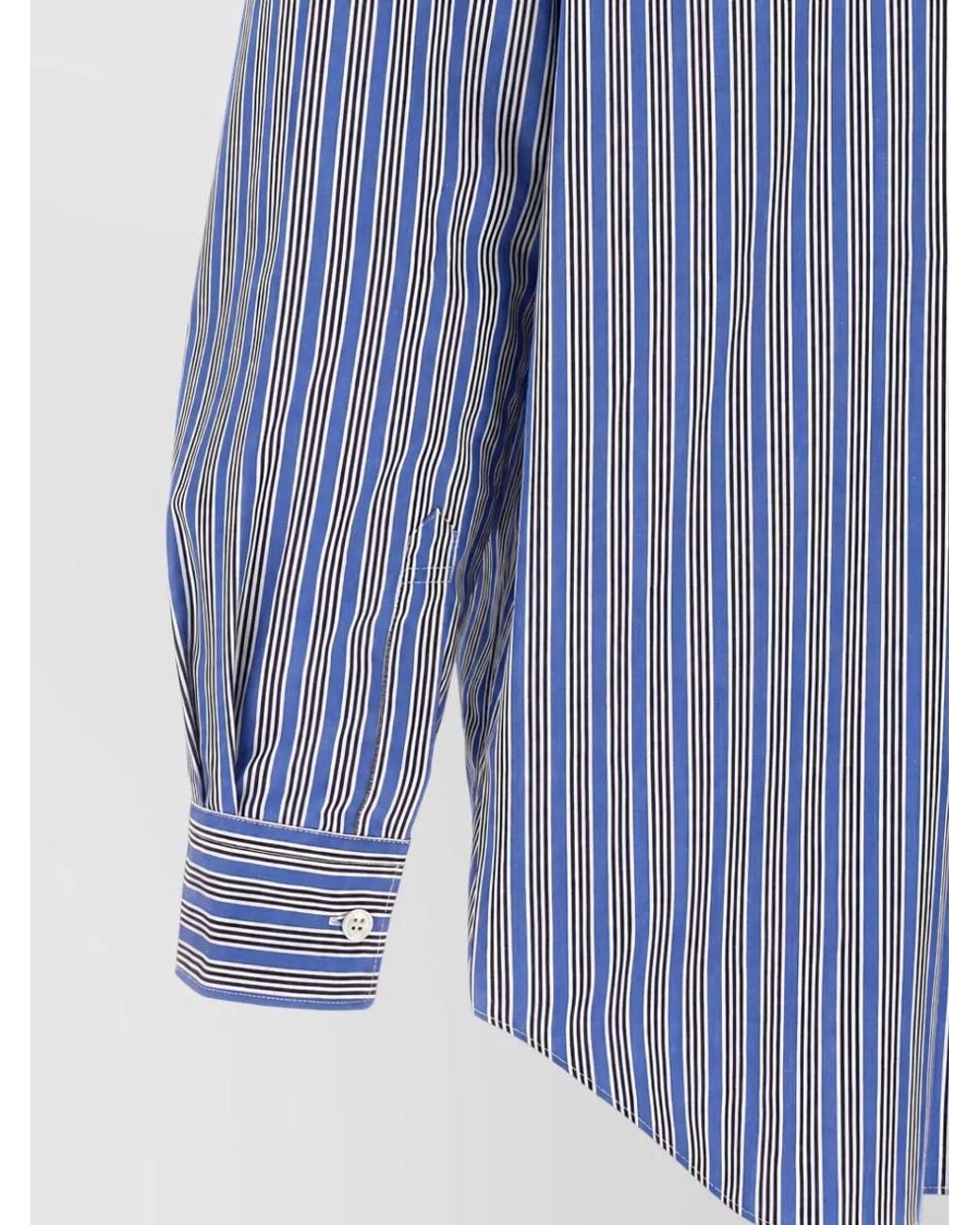 Comme des Garçons Blue Striped Cotton Shirt for men