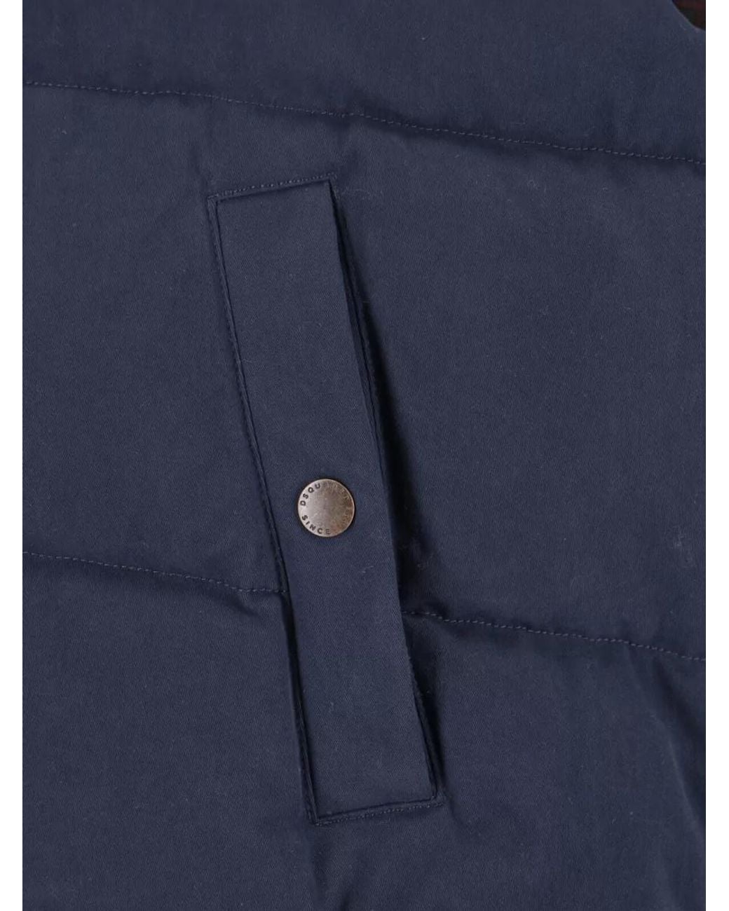 DSquared² Blue Modern Padded Jacket High Collar for men