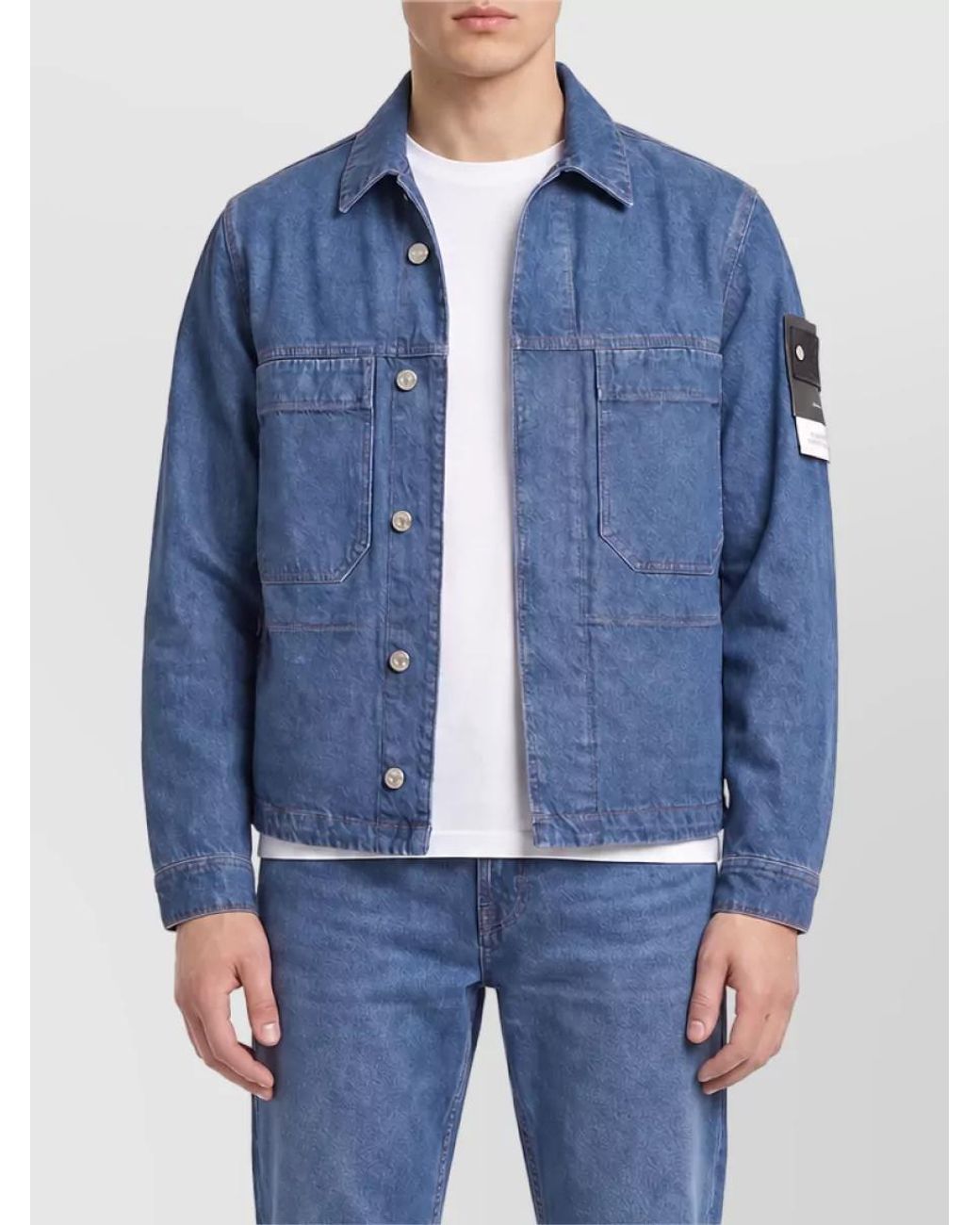 Stone Island Blue Denim Regular-Fit Jacket for men