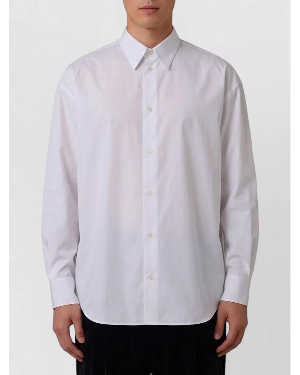 The Row Gray Cotton Relaxed-Fit Shirt for men
