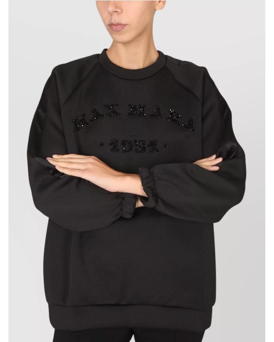Max Mara Black Crystal-Embellished Jumper