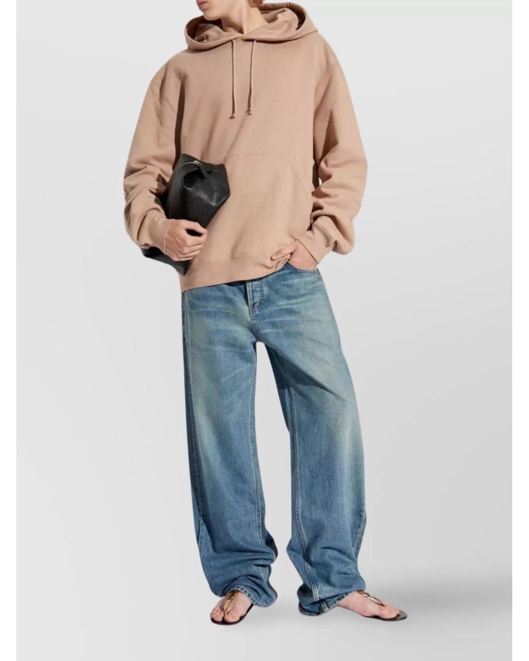 Saint Laurent Natural Ribbed Hoodie for men