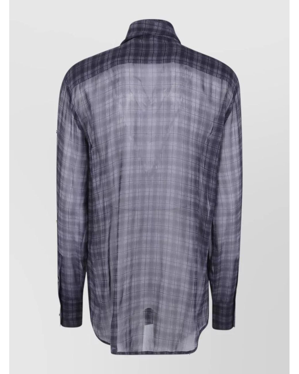 7 For All Mankind Blue Silk Long Sleeve Bow Shirt