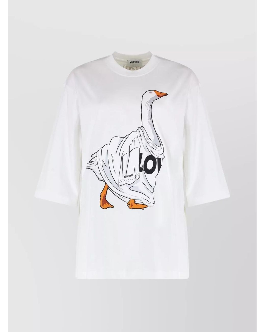 Moschino White Cotton Crew-Neck T-Shirt