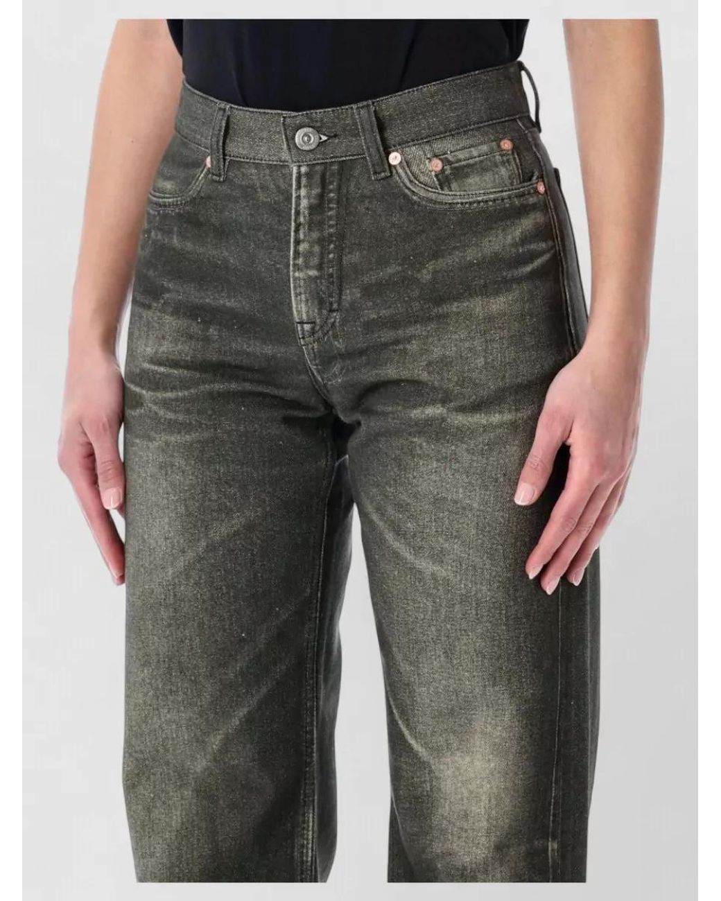 Our Legacy Black Cotton High-Rise Bootcut Jeans