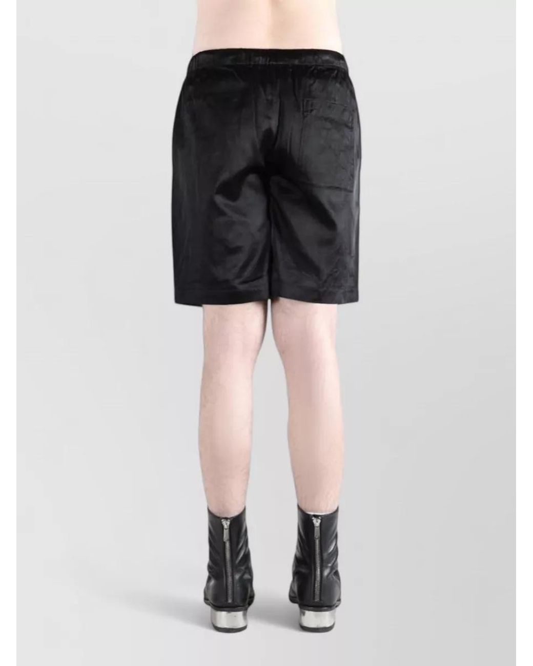 Dries Van Noten Black Viscose Blend Drawstring Tailored Shorts for men