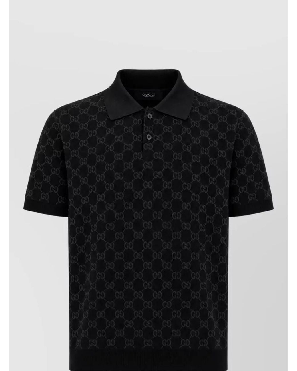 Gucci Black Stretch Polo Shirt for men