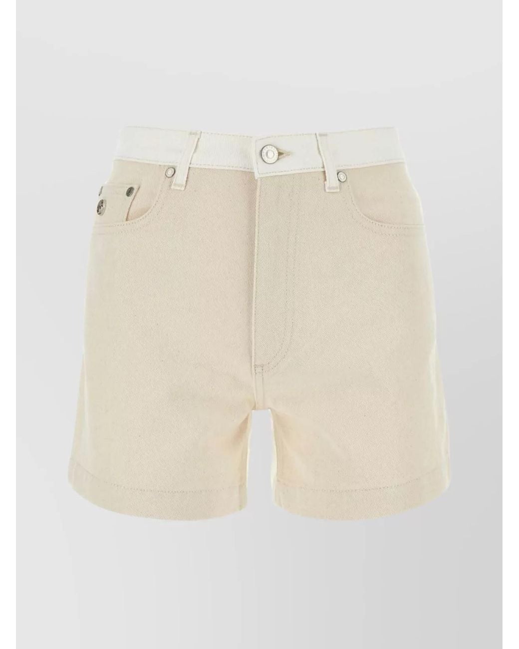 Stella McCartney Natural Two-Tone Denim Shorts