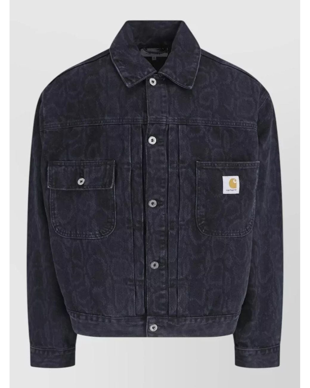 Carhartt Blue Denim Single-Breasted Coat for men