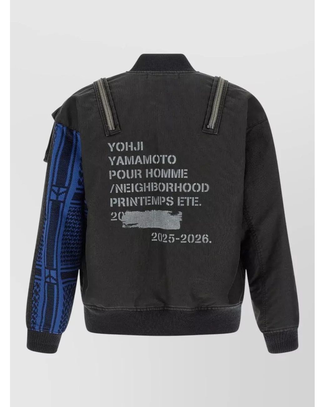 Yohji Yamamoto Black Cotton Printed Bomber Jacket for men