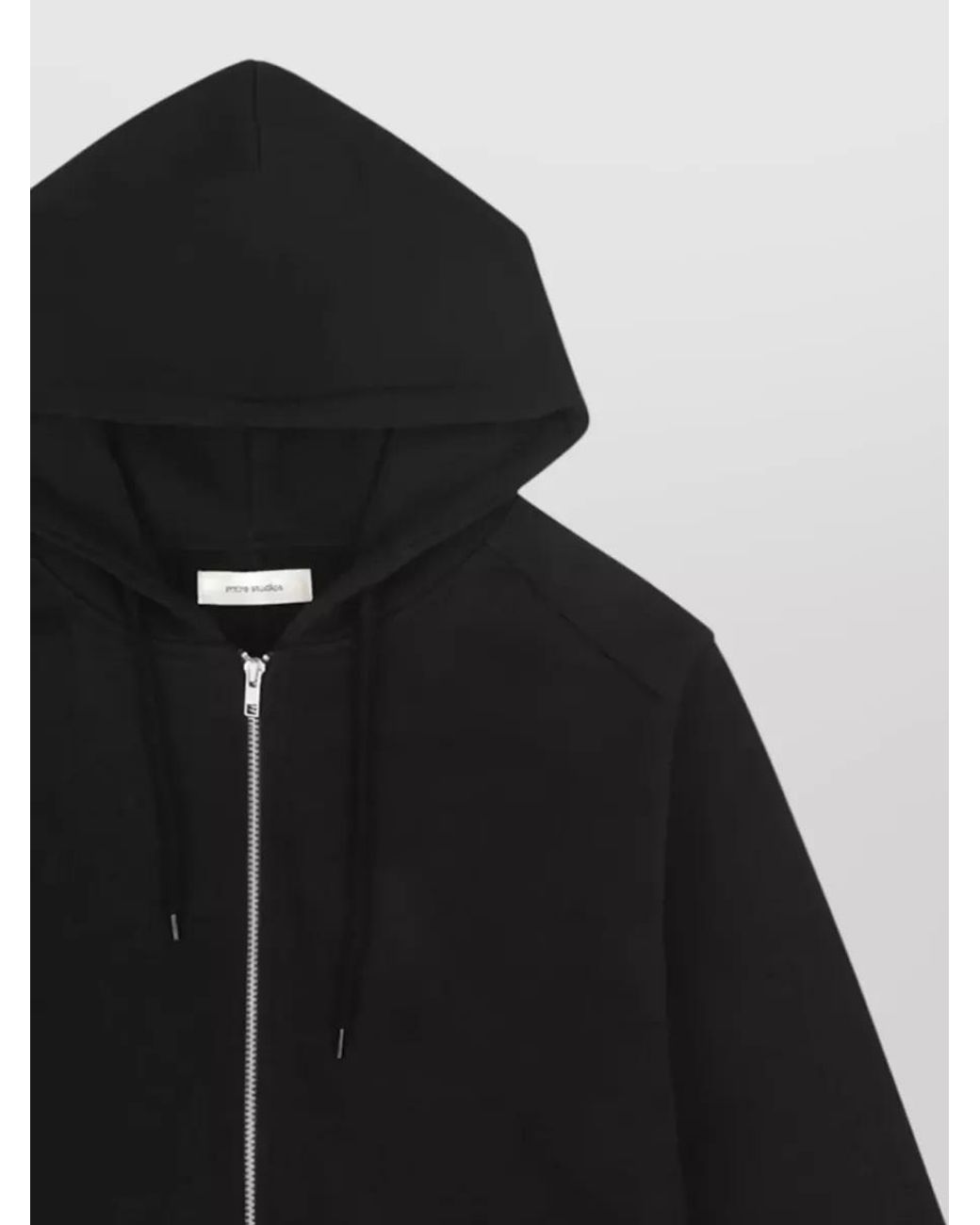 Entire studios Black Slim Cotton Zip-Up Hoodie for men