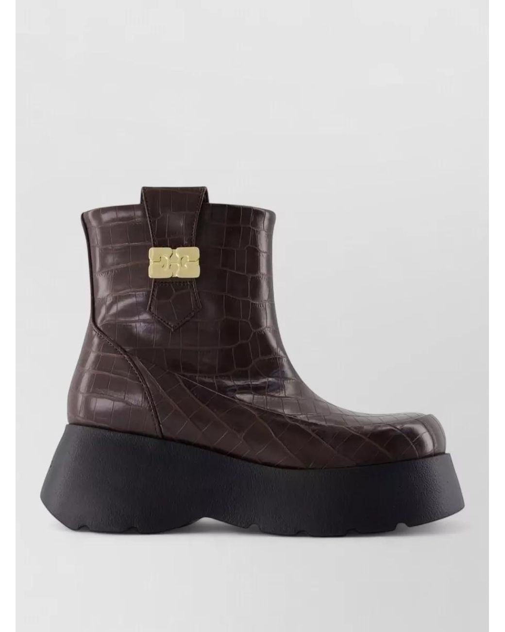Ganni Black Leather Ankle Boots