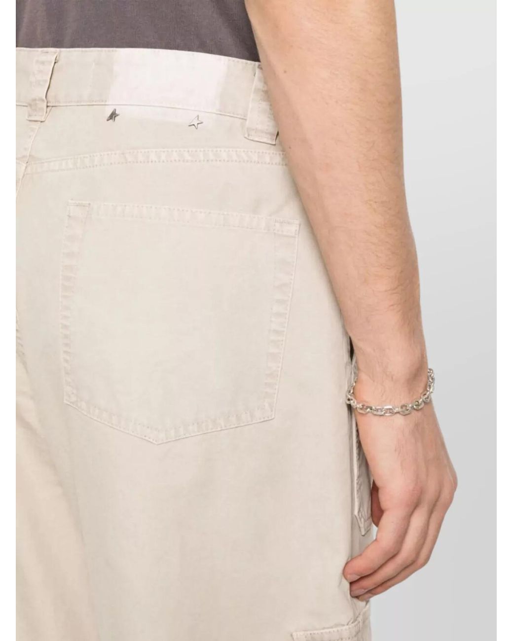 Golden Goose Deluxe Brand Natural Trousers Straight Leg Multiple Pockets for men