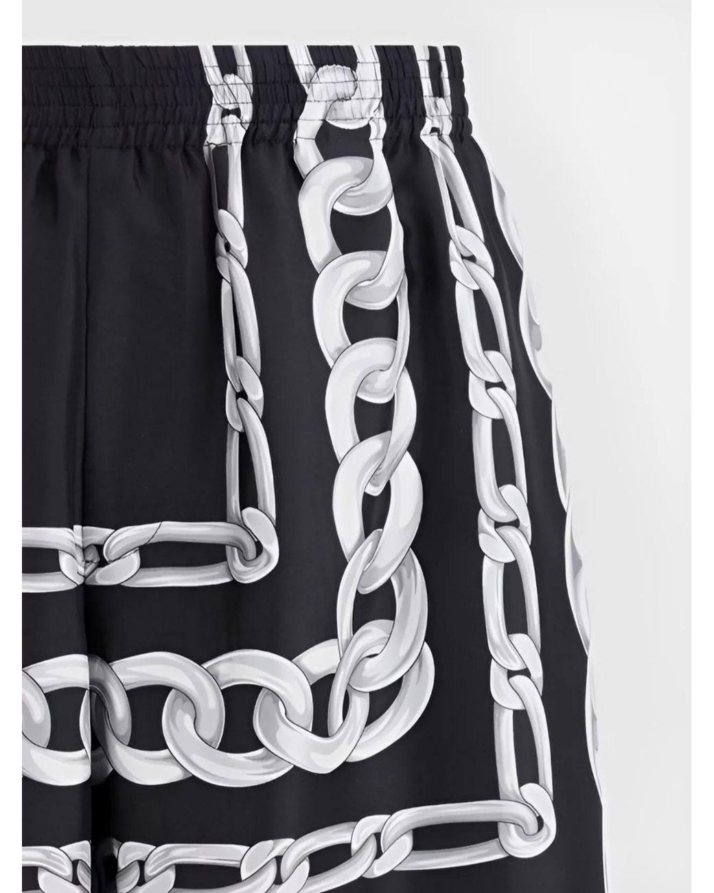 Versace Black Silk Printed Knee-Length Bermuda Shorts for men