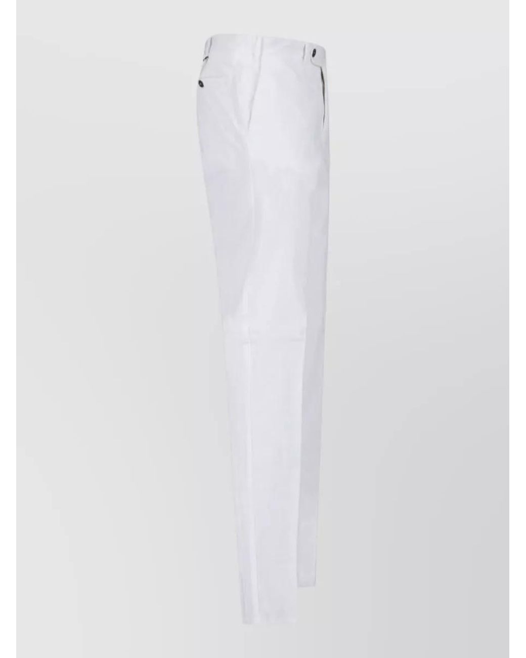 PT Torino White Straight-Leg Trousers for men