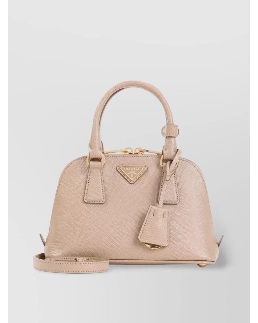 Prada Natural Galleria Calf Leather Shoulder Bag